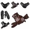 Windproof Men's PU Leather Gloves Keep Warm Motorcycle Full Finger Mittens  Outdooor