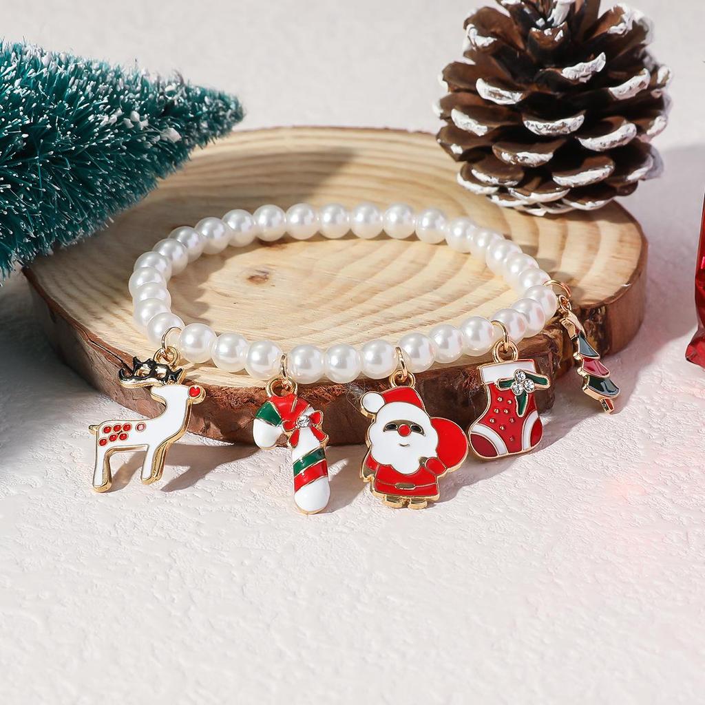 Europäische & Amerikanische Weihnachts-Nikolaus-Rentier-Anhänger-Halskette - Niedlich & Luxuriös