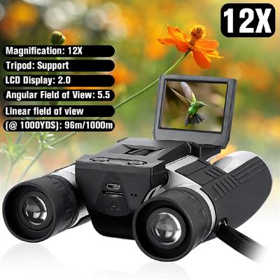 96מ'/1000מ' 1080p HD 5MP 12X מסך LCD מצלמה דיגיטלית טלסקופ משקפת מצלמת תמונות וידאו חיישן COMS USB הקלטה