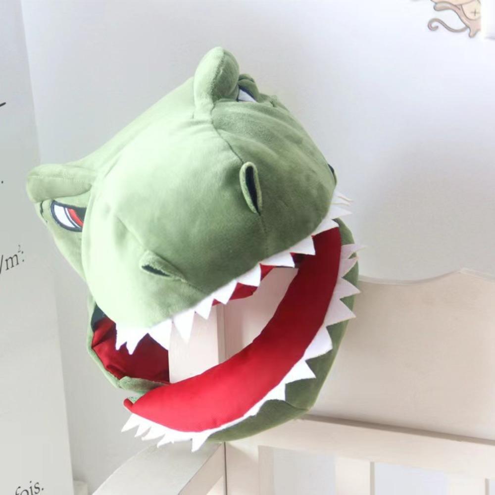 Green Headgear Dinosaur Adult Plush Shark Hat Creative Plush Dinosaur Hat Headdress