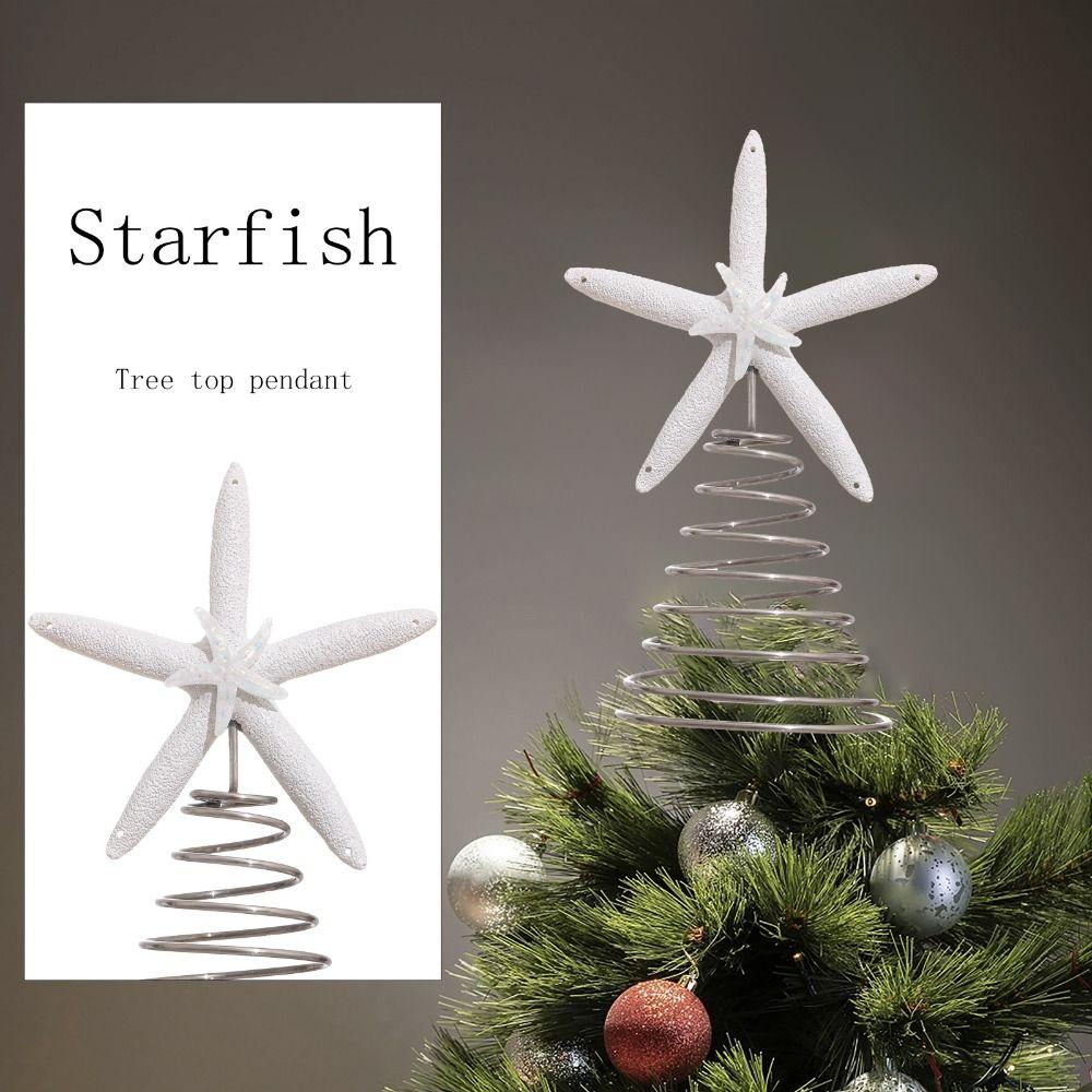 Handmad Star Treetop Decorations Collectible Starfish Treetop Ornament  Christmas Tree