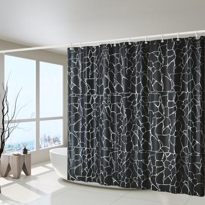 1 Piece of Gilded & Silver-Plated Craft Shower Curtain, 110g Thickened Polyester Fabric, Home Decoration Curtain, Bathroom Curta