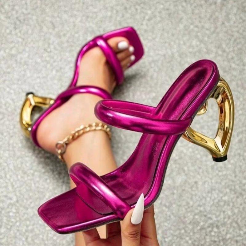 Fashion Fashion Women Shoes Summer New Style Square Heels Comfor Versatile Women's Sandals Simple Women Slippersanti Slip Heels Sandals