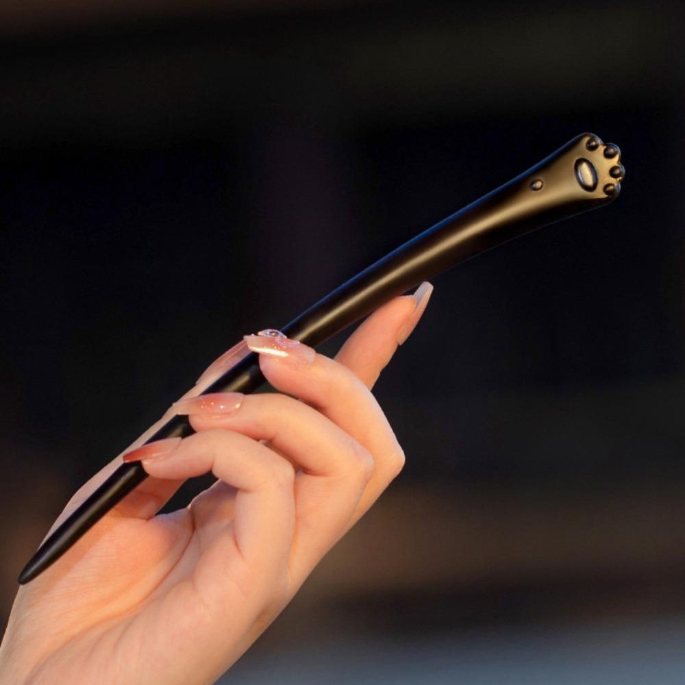 

Headpiece Cats Paw Wood Hairpin Vintage Blackwood Kitty Hair Stick Hanfu Accessory