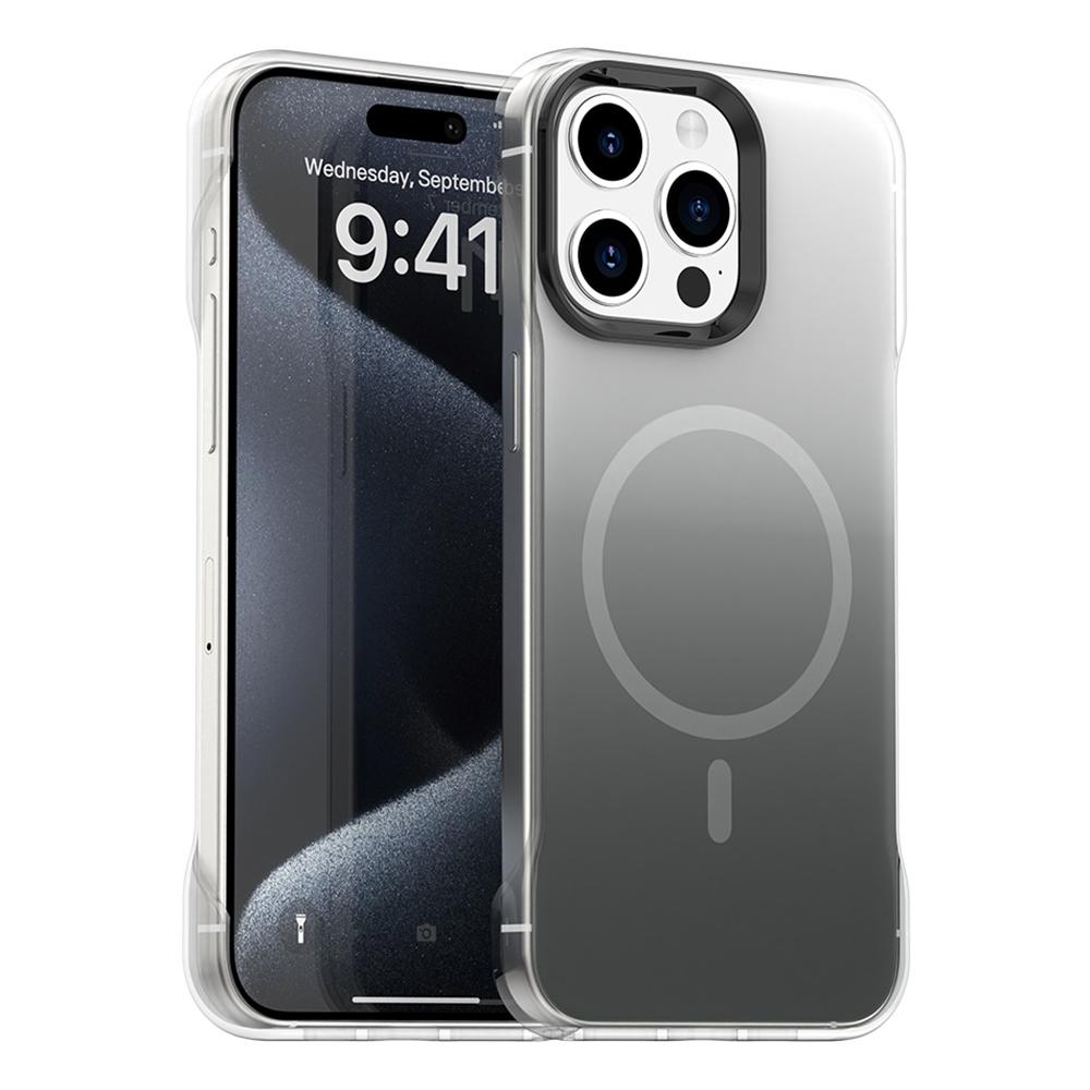 For iPhone 15 Pro Max Magnetic Case Gradient Design Borderless IMD TPU+PC+PET Phone Cover