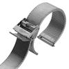 WatchGecko Calibre 1960 Mesh-Uhrenarmband Ultra-dünnes Edelstahlarmband Gebürstetes Silber 21mm