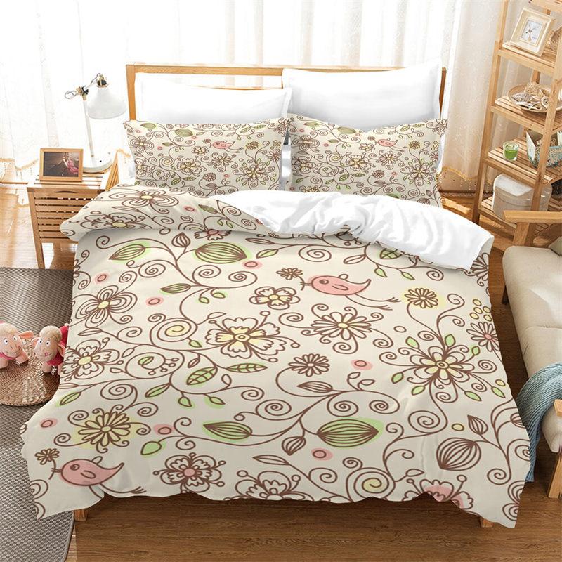 Mandala Duvet Cover Geometric Floral Print Bedding Set Queen Size Bohemian Style Pillowcases For Kids Adults Bedroom Decorative