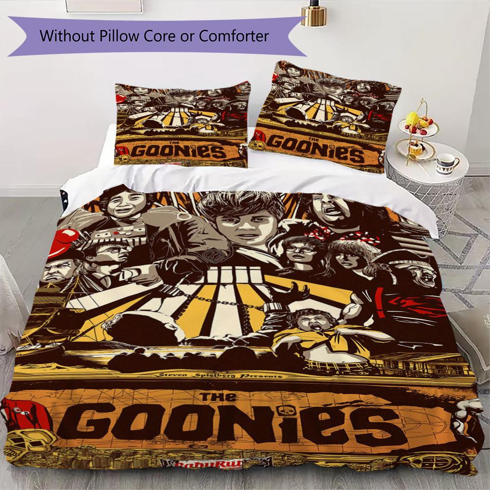 The Goonies Pattern Bedding,Quilt Set Quilt Cover Pillowcase Home Birthday Gift (1*duvet cover+2*pillowcase,without core)DSJT0925286