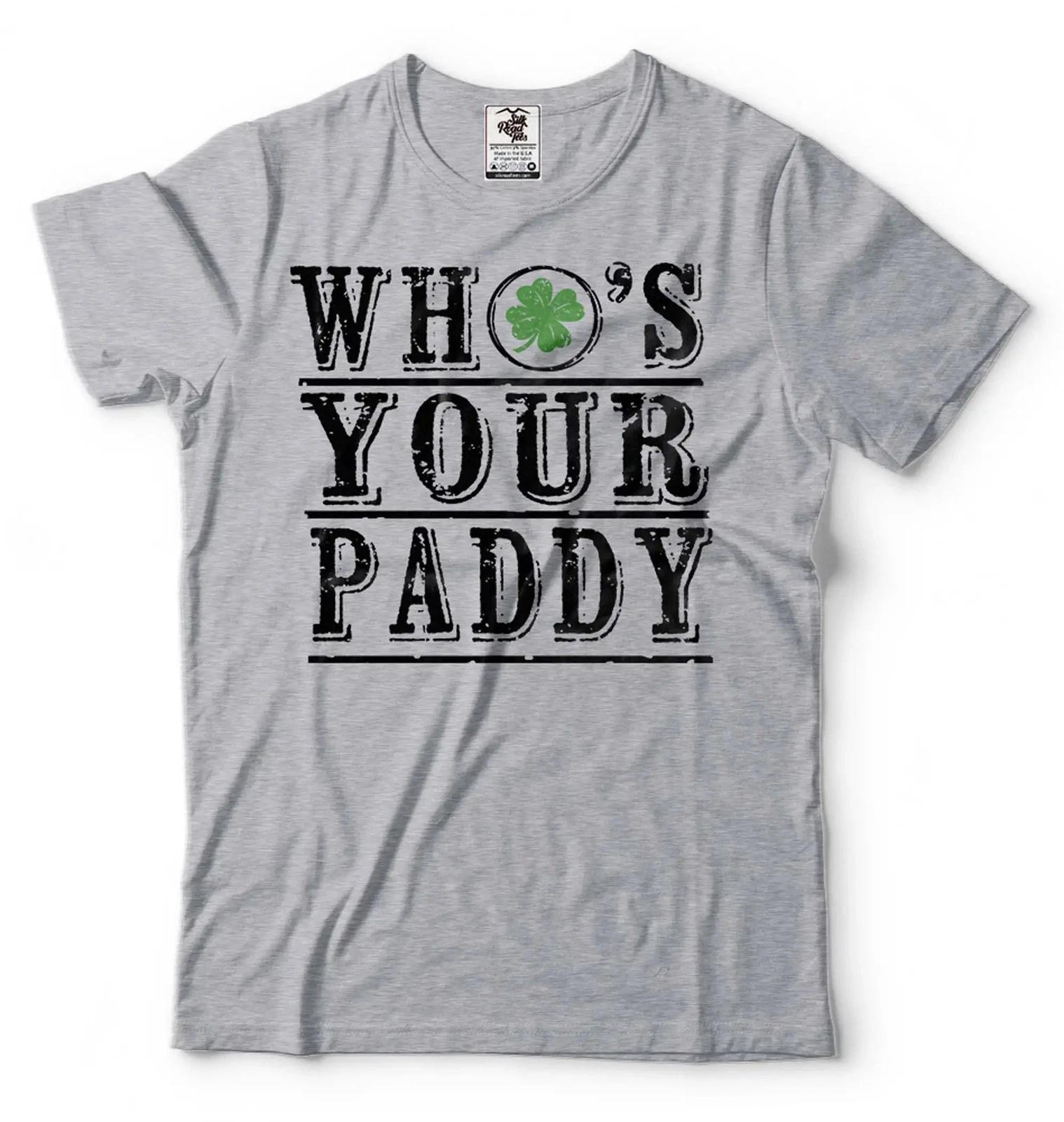 

Men s Funny Who s Your Paddy T-Shirt Irish Saint Patricks day Holiday Tee L