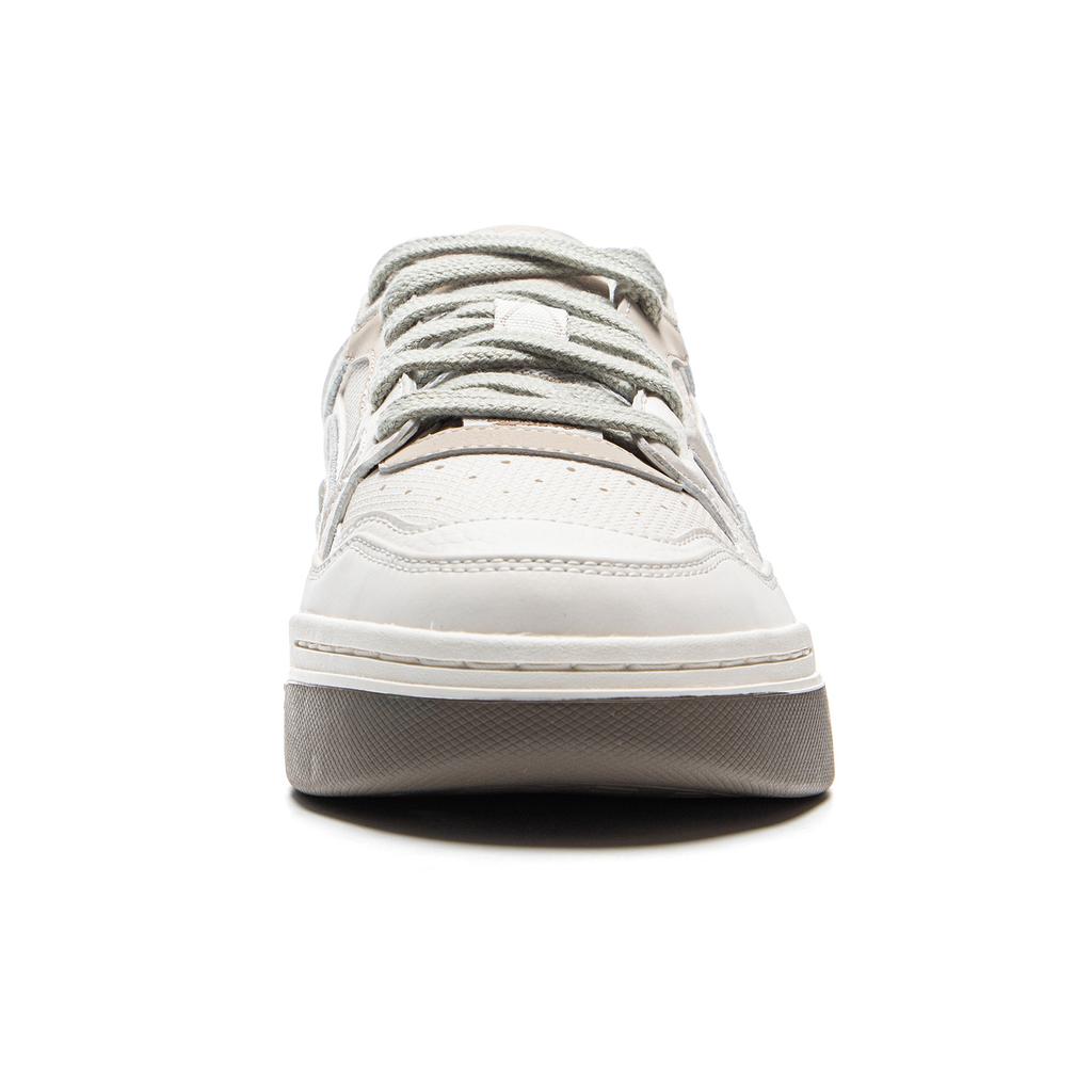 Li Ning Yue Bai 2.0 Casual Versatile Non-Slip Shock Absorbing Breathable Low-Top Skate Shoes Men Sneakers White Brown AGCU275-13