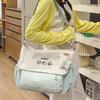 Kitten Plaid Shoulder Bag Junior High School Student Lightweight Travel Crossbody Bag