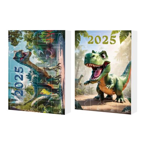 2025 Dinosaur Jule Nedtellingskalender Høytids Adventskalender med Samleobjekter Hengende Pynt Dinosaur Bokstav Akryl Flat Anheng Sett