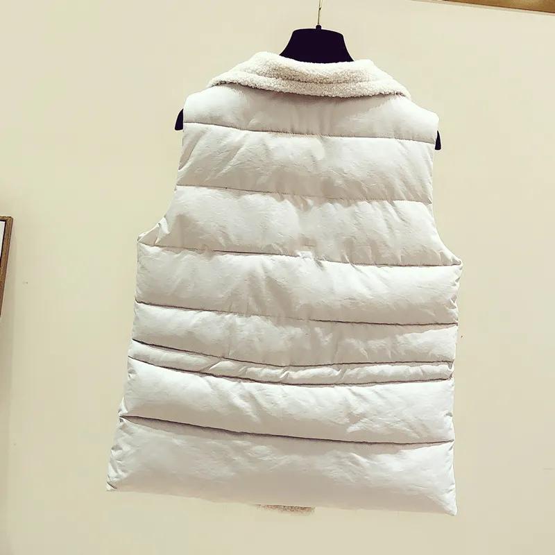 Women's Thick Vest Outerwear Autumn and Winter Down Cotton Vest Sleeveless Camisole Jacket