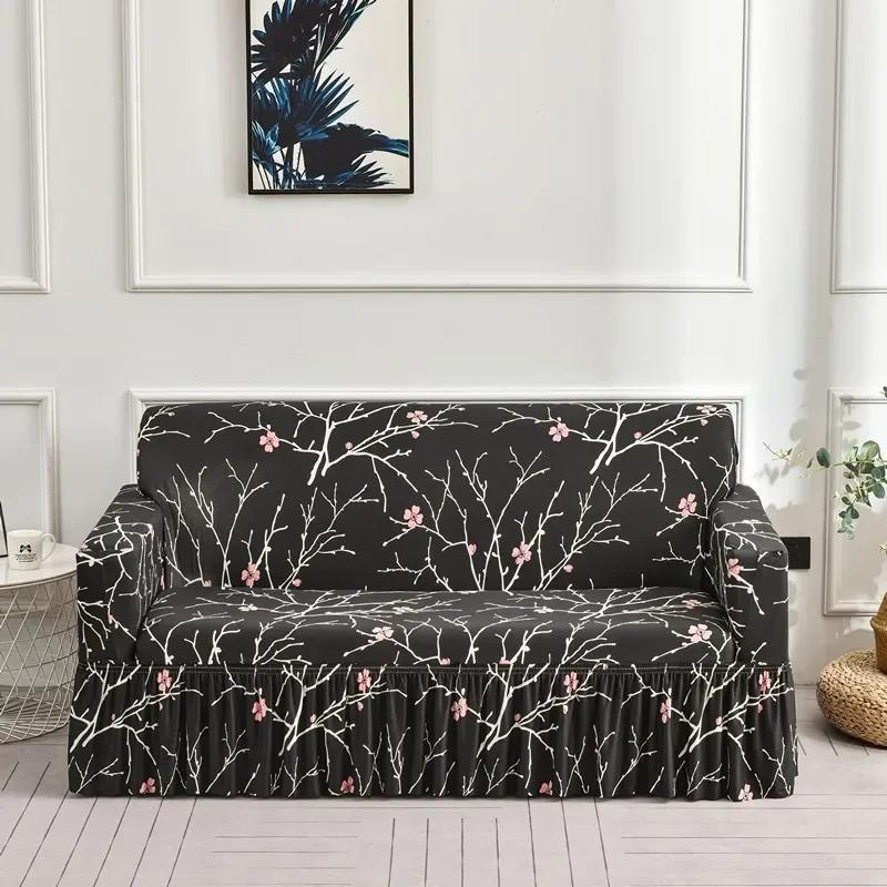 2025 New Floral Couch Cover Sofa Covers Washable Furniture Protector for Dogs Corner Sofa Skirt 1/2/3/4 Seater Sofa Slipcovers