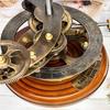 Brass Orrery 43.18 Cm Retro Mechanical Model of Solar System Nautical Sun Earth and Moon Orrery with Wooden Base