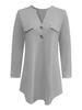 Women's V-Neck Button-Up Long Sleeve Top for Fall/Winter