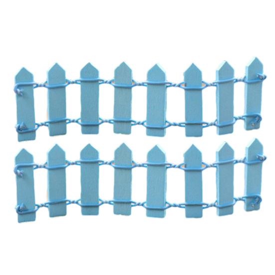 

2 Pcs Mini Wood Fence Micro Landscape Ornaments 4x1.2 Inch Miniature Fairy Garden Picket Fence Figurine for Dollhouse Home Garden Plant Pot DIY Crafts синій