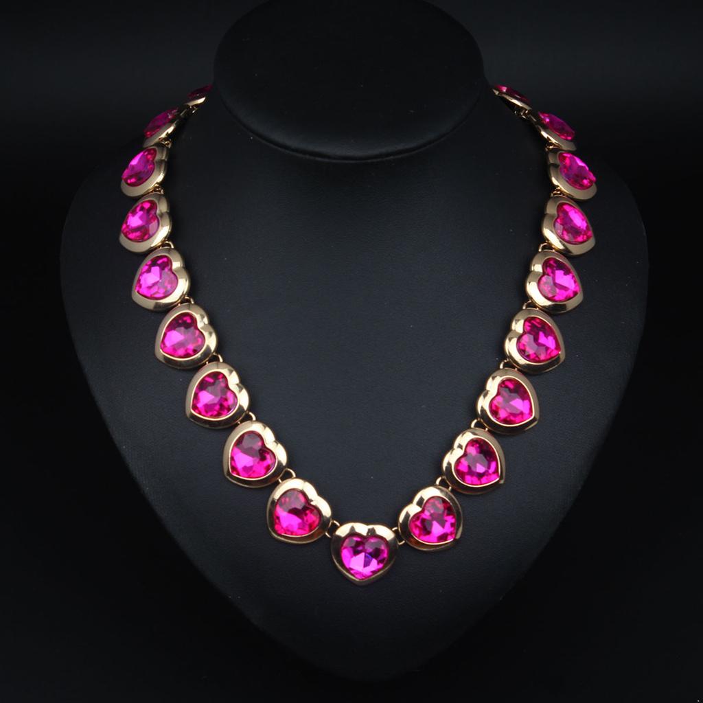 Textured Love Gem Inlaid Short Collarbone Necklace Women'S Jewelry