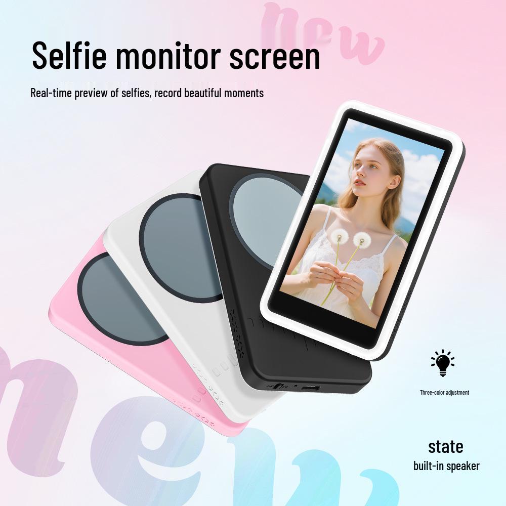 Bluetooth Magnetic Fill Light with Rear Mirror for Selfie, Outdoor, and Live Streaming