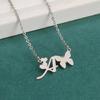 Stainless Steel Non-fading Women's Trendy Butterfly Letter Necklace