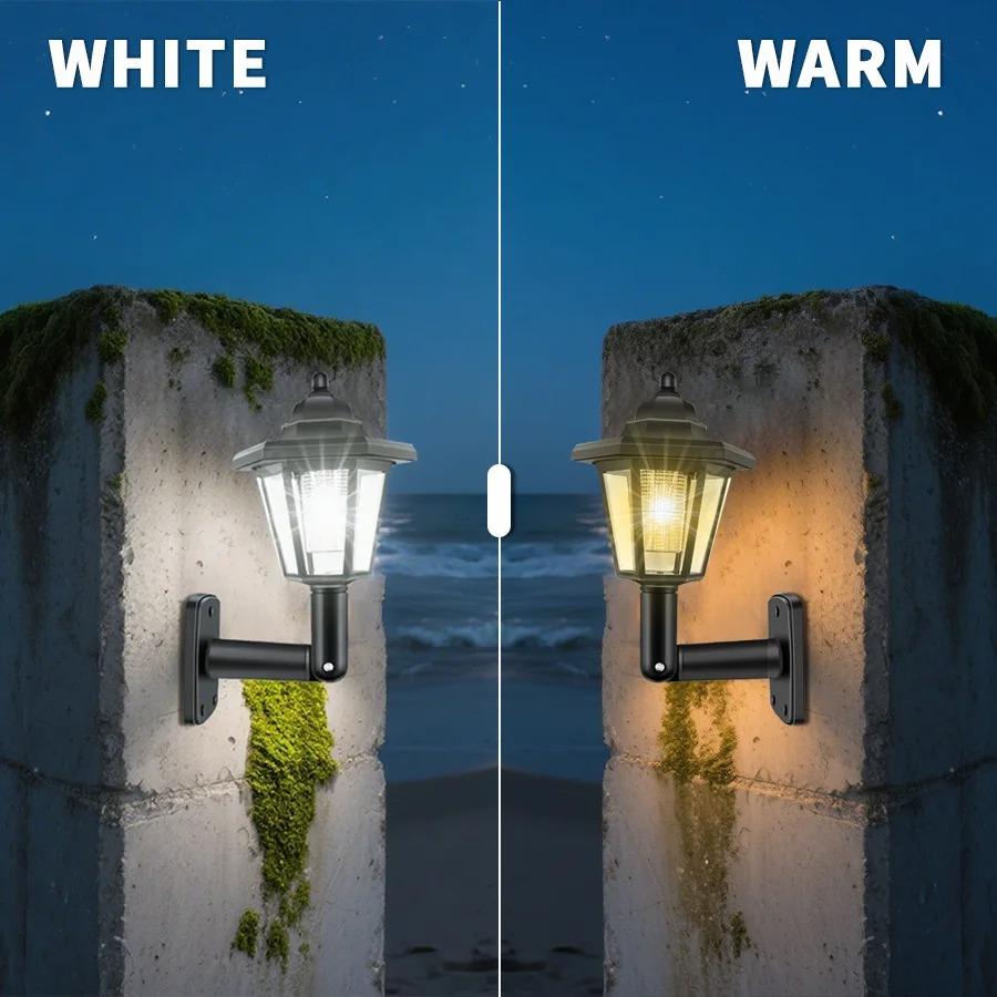 1/2/4pcs Garden Warm Lights Waterproof Outdoor Solar Street Light Lightings Wall Light Fixture Leds for Lighting Outdoor Gardens Decoration