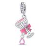 Sweet Romantic Copper Metal Princess Letter Pink High Heels Handbag Dress Charm Bead Components Bead Components Compatible With Pan Authentic