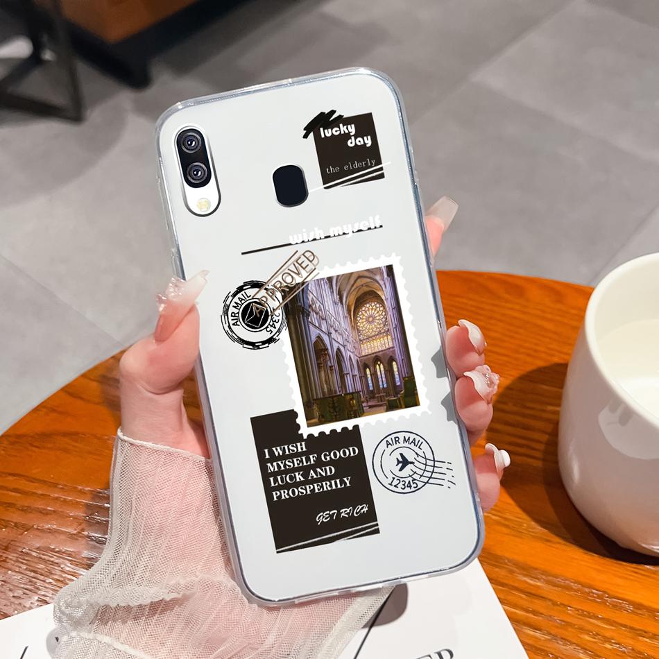 For Samsung Galaxy A40 A41 Phone Case Simple Creative Clear Back Cover For Samsung A 40 A 41 Soft TPU Silicone Anti Drop Fundas