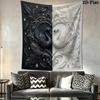 Black&White Swan Wall Tapestry Aesthetic Wall Hanging Printed Fabric Blanket Decorative Tapestries for Bedroom Living Room Home Decor
