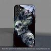 Colorful Smoke Skull Pattern Black Glass Phone Case for Samsung Galaxy S26 S25 S24 S23 S22 S20fe/plus/ultra Hard Case Back Cover