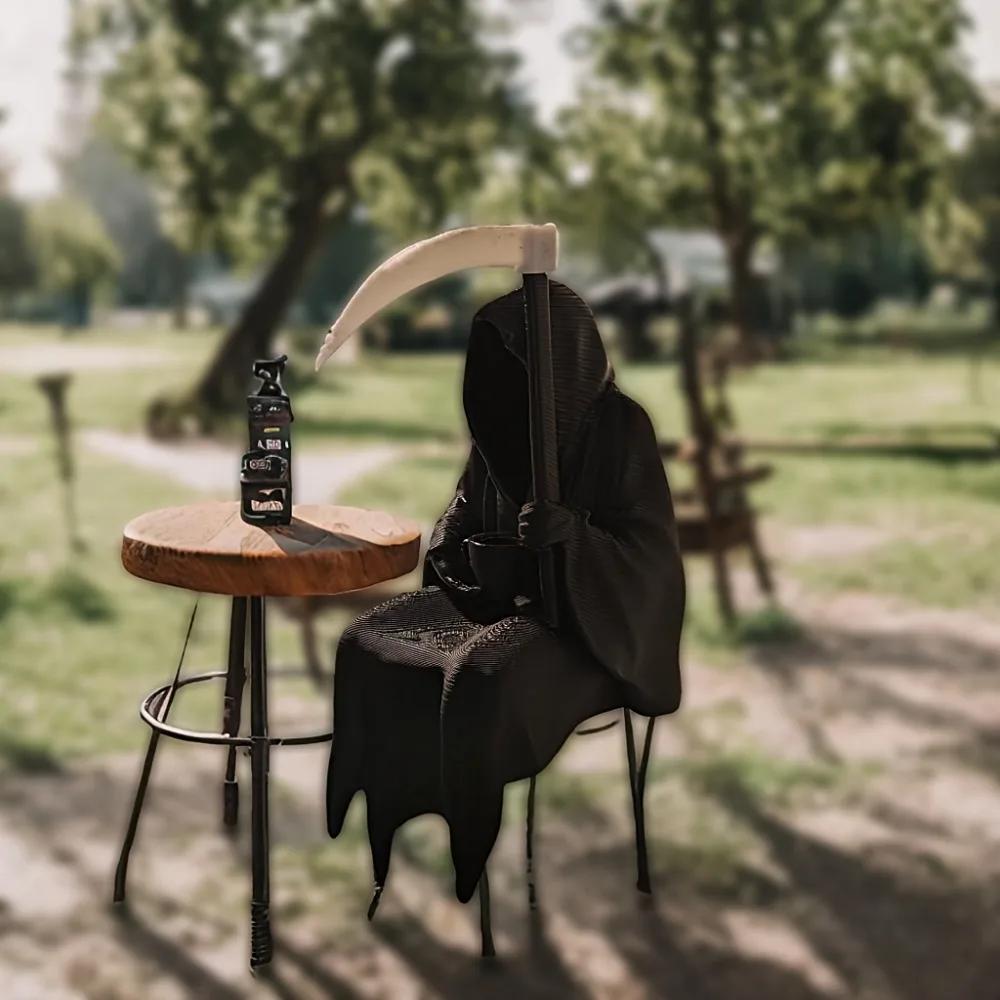 "Death Also Needs A Vacation" Gothic Statue Of Death Of The Dark Knight, Halloween Festival And Holiday Decoration Small Decor