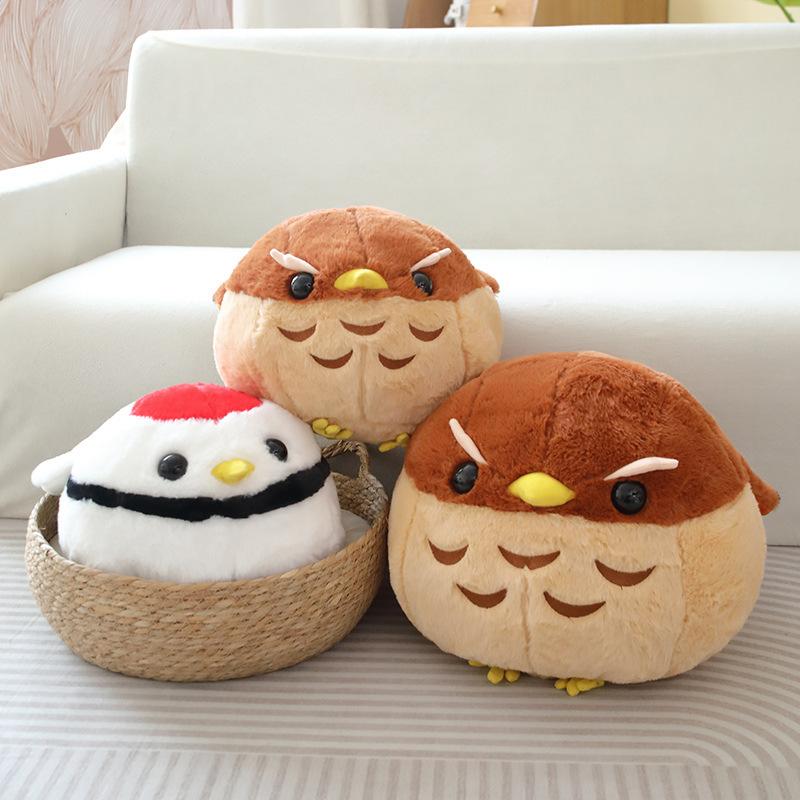 Cute Round Ball Red-crowned Crane Doll Plush Toy Cute Eagle Doll Boy and Girl Gift Rag Doll