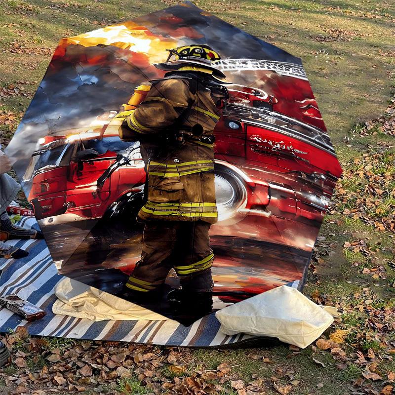 1PC firefighter firetruck Umbrella-8-Rib Reinforced, Automatic Open, Lightweight & Durable, Fashion Accessory for Outdoor-D393