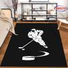 Hockey-Themed Rug for Sports Enthusiasts Carpet for Home Sofa Bedroom, Gift Mat for Kids and Adults