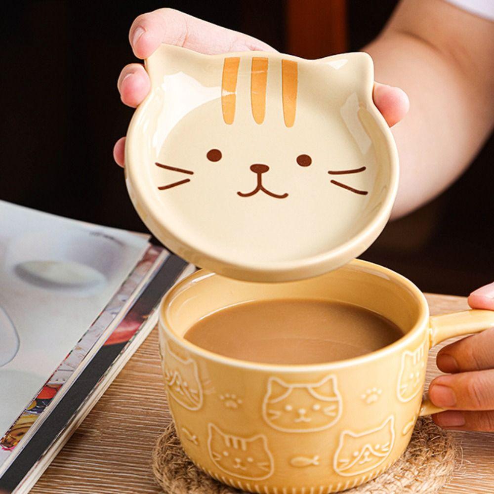 Panda Alpaca with Lid Cute Animals Ceramic Creative Coffee Mug Tumbler Cup Tea Cup Drinkware