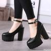 Mary Janes Women Pumps Fashion sexy 14cm thick heeled shoes Ladies Ankle Strap high heels Plus Size Party Dress Shoes Mujer