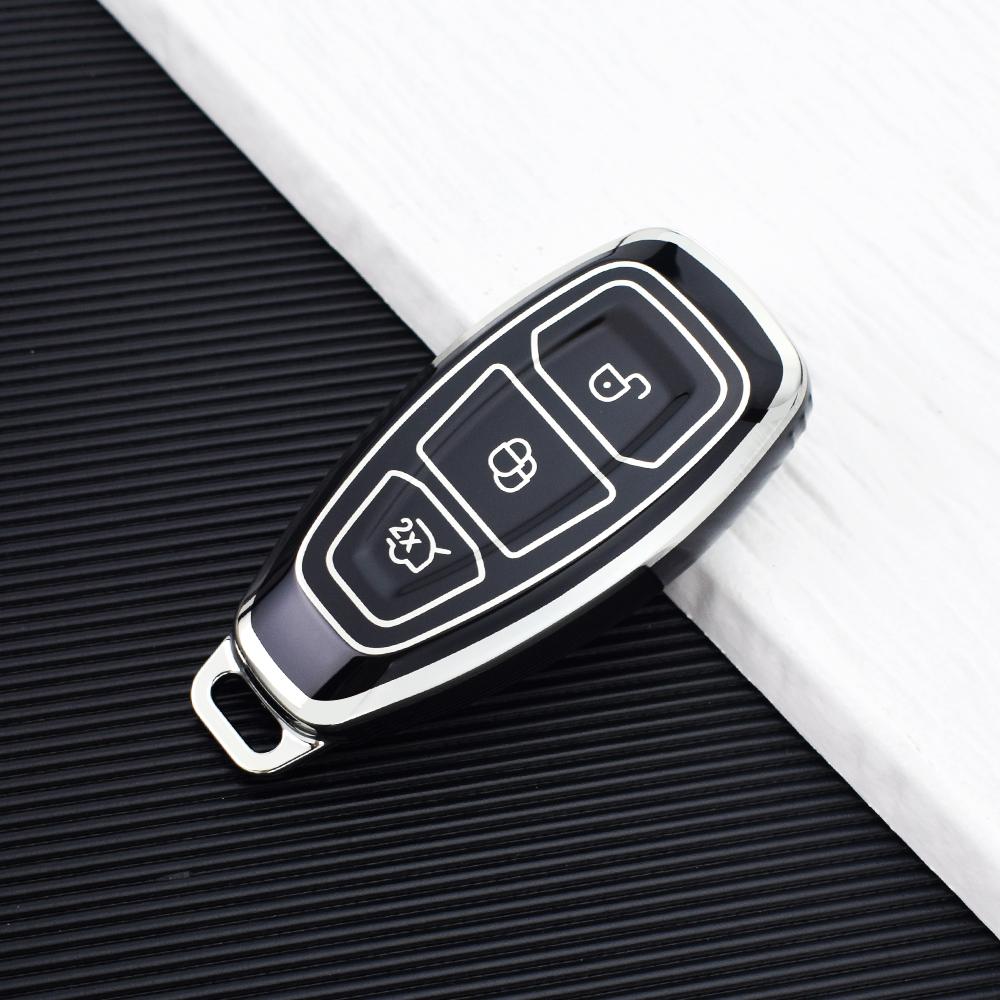TPU Car Remote Smart Key Case Cover Shell For Ford Fiesta Focus 3 4 Mondeo Ecosport Kuga Focus ST Protector Fob Accessories