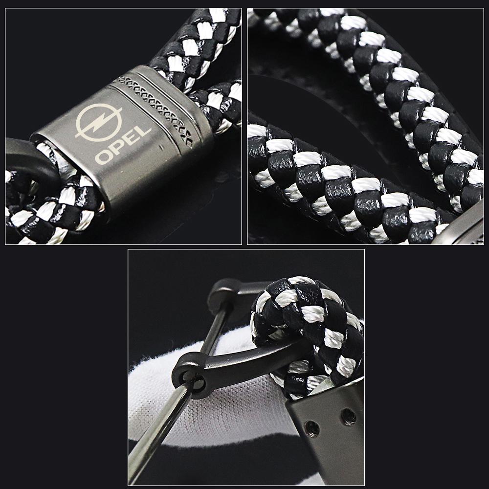 Dalxrz1 Daktpw1 Leather Rope KeyChain Hand Woven Horseshoe Buckle Key Ring Car Key Rings For Opel Astra G H J Insignia Zafira Corsa D C Vivaro Z
