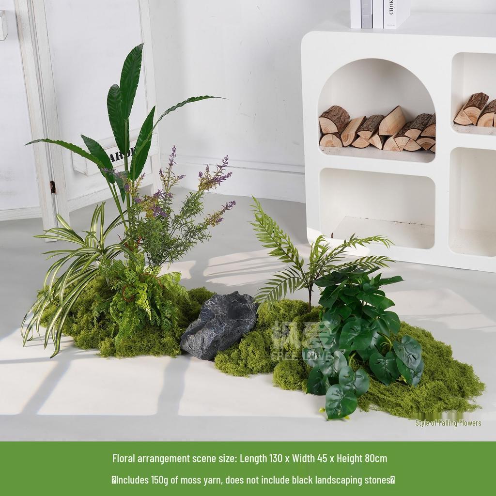 Luxury Faux Green Plant and Flower Decor - Indoor Moss and Grass Clusters for Elegant Landscaping.