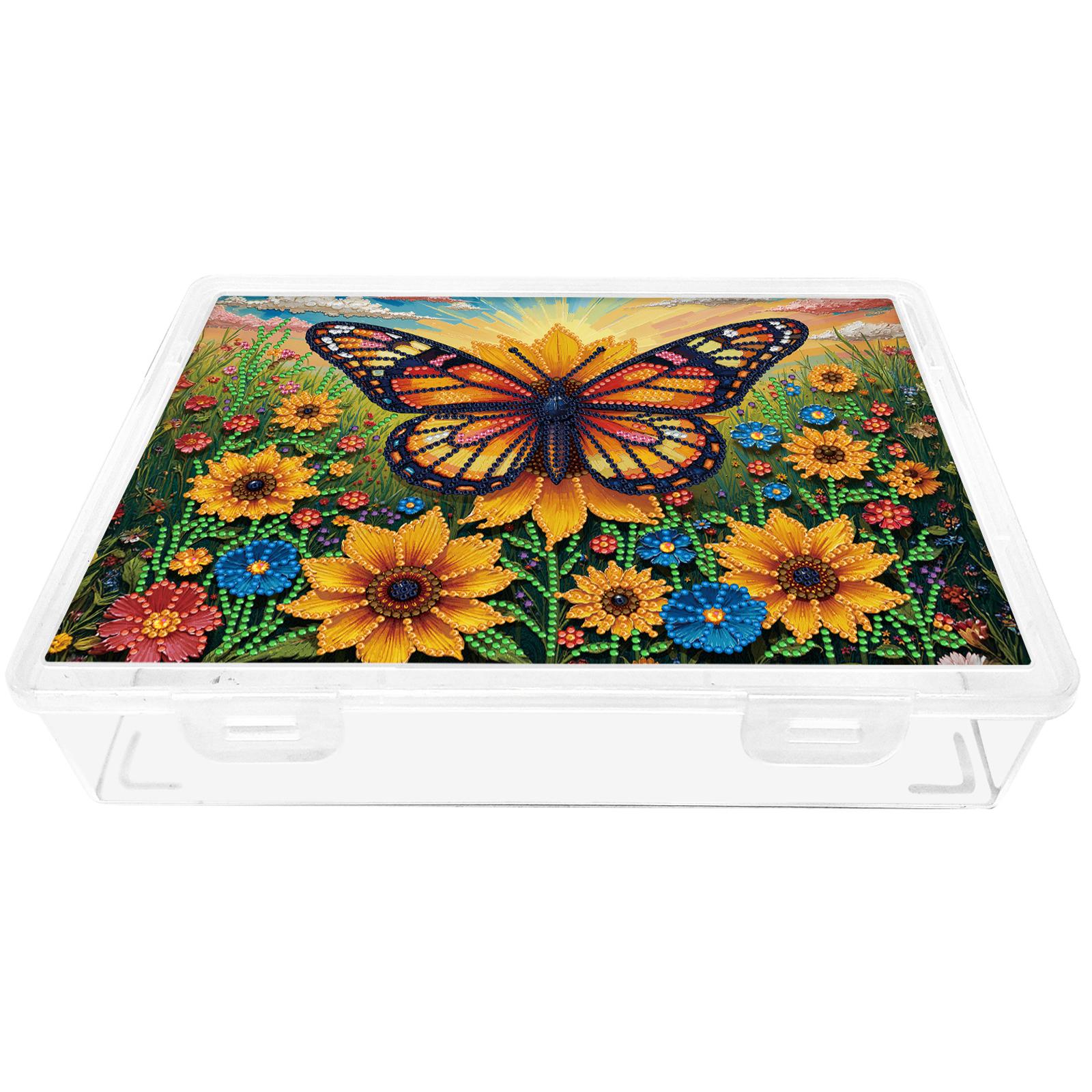 

DIY Flower Plastic Large Capacity Diamond Painting Storage Box Exquisite Craft Supplies Storage Box for Home Holiday Gifts