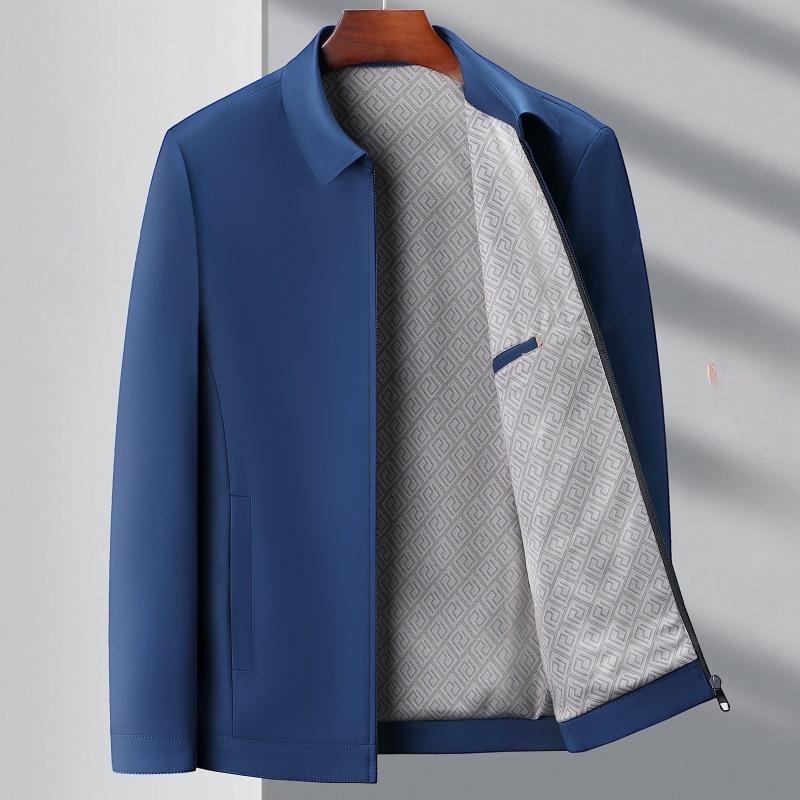 New Men's Jacket Spring and Autumn Jacket Middle-aged High-end Business Casual Jacket Dad Lapel Top