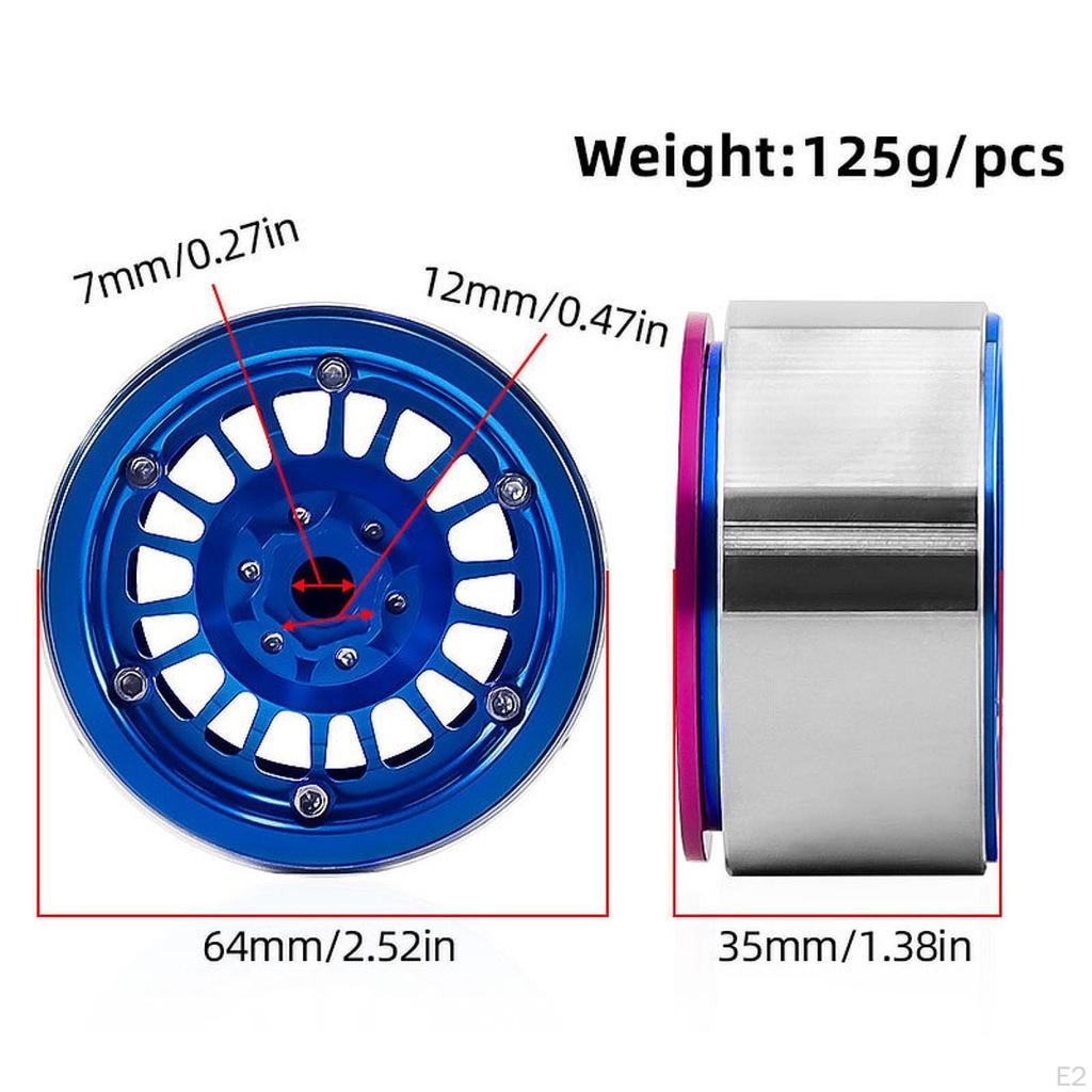 4 Pieces 1/10 RC Crawler Wheel Rims Accessory Replace High Performance Sturdy Spare Parts Car
