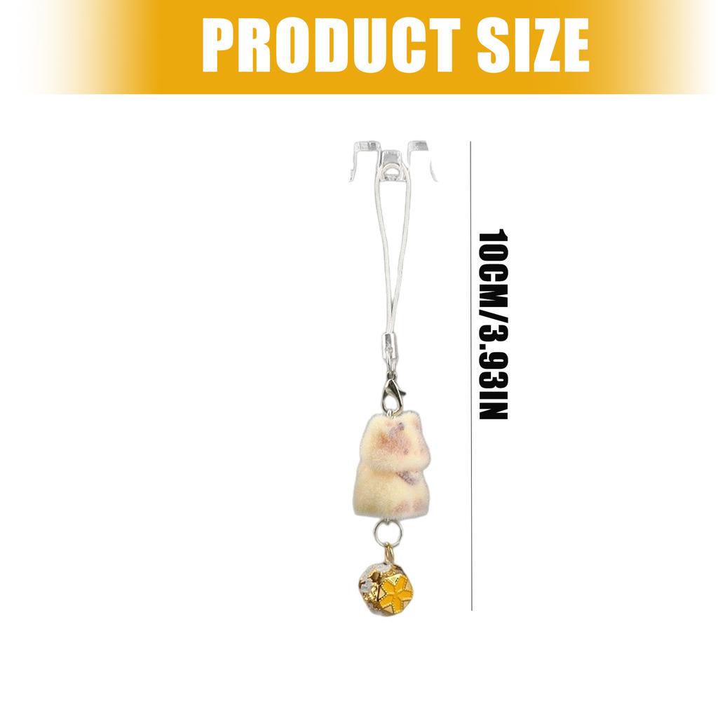Stylish Cats Shaped Key Holder Flocking Flocking Phone Charm Portable Designs for Fashionable Lifestyle