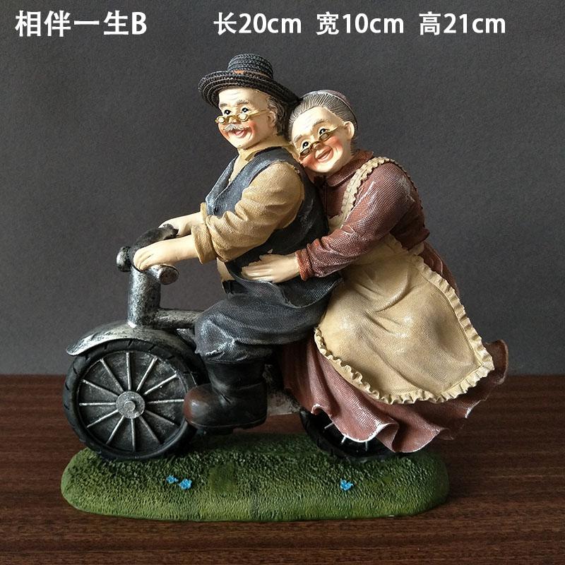 Old Man Old Lady Home Decorations Love Gift Ornament Grandpa And Grandma Grow Old Together Room Decoration Vintage Home Decor