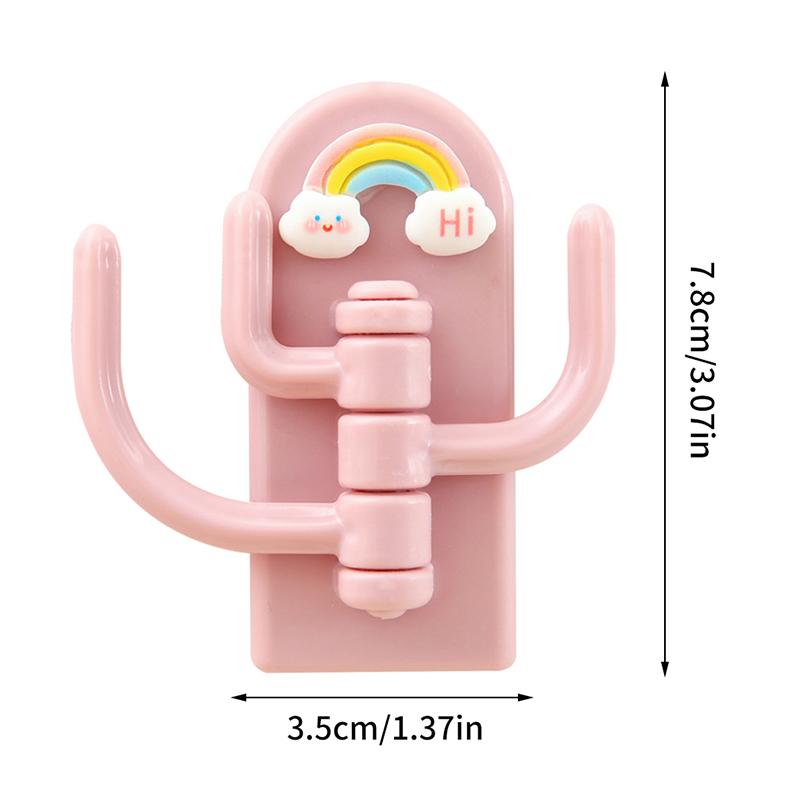 Niedliches Tier Kreativ Cartoon Bunt Drei Haken Spurlos Freies Stanzen Haken Wohnzimmer Schlafzimmer Drehbar Mehrzweckhaken