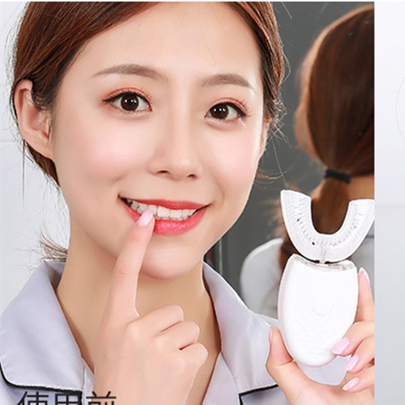 U-Shape Automatic Electric Toothbrush: Hands-Free, Waterproof, Rechargeable Massager for Adults
