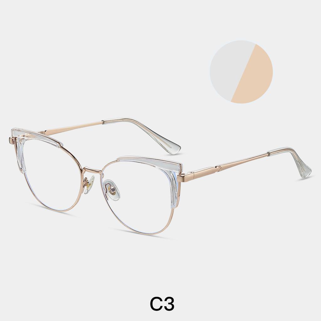 TR90 Classic Transparent Computer Glasses Frame Women Fashion Metal Spring Hinge Eyewear Anti Blue Light Cat Eye Reading Glasses