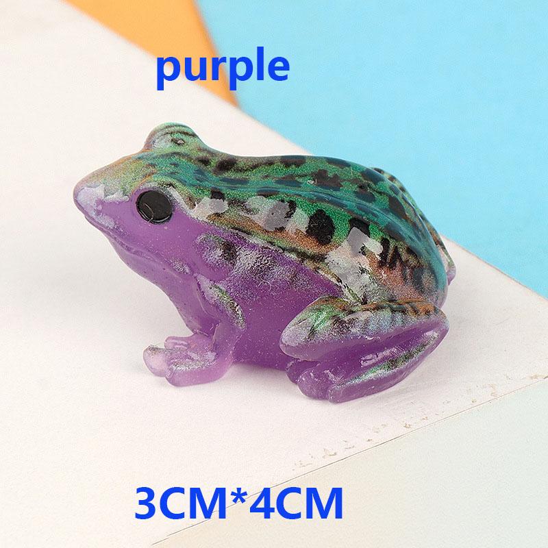 

Новинка Мініатюрна фігурка жаби Мікро-ландшафт Садовий орнамент Підсвічена декоративна фігурка Домашній настільний сувенір Декорація для акваріума 4 см X 3 см фіолетовий