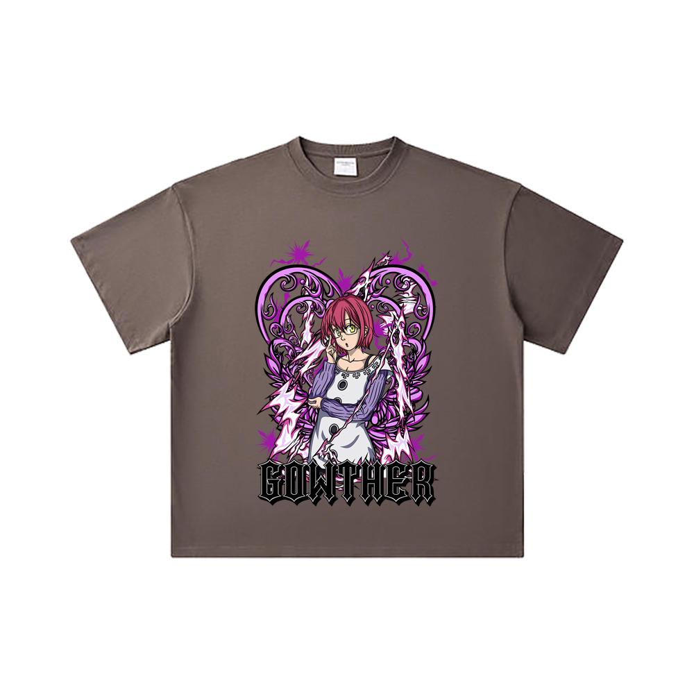 260 GSM Double Yarn 32 Count 100% Cotton Seven Deadly Sins V5 Gowther Print Unisex Heavy Cotton T Shirt
