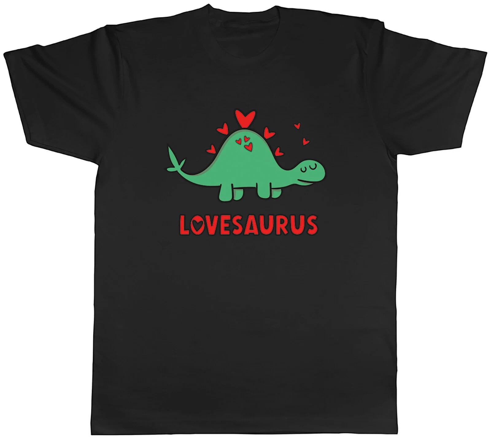 Valentines Day Mens T-Shirt Dinosaur Lovesaurus Hearts Tee Gift XS