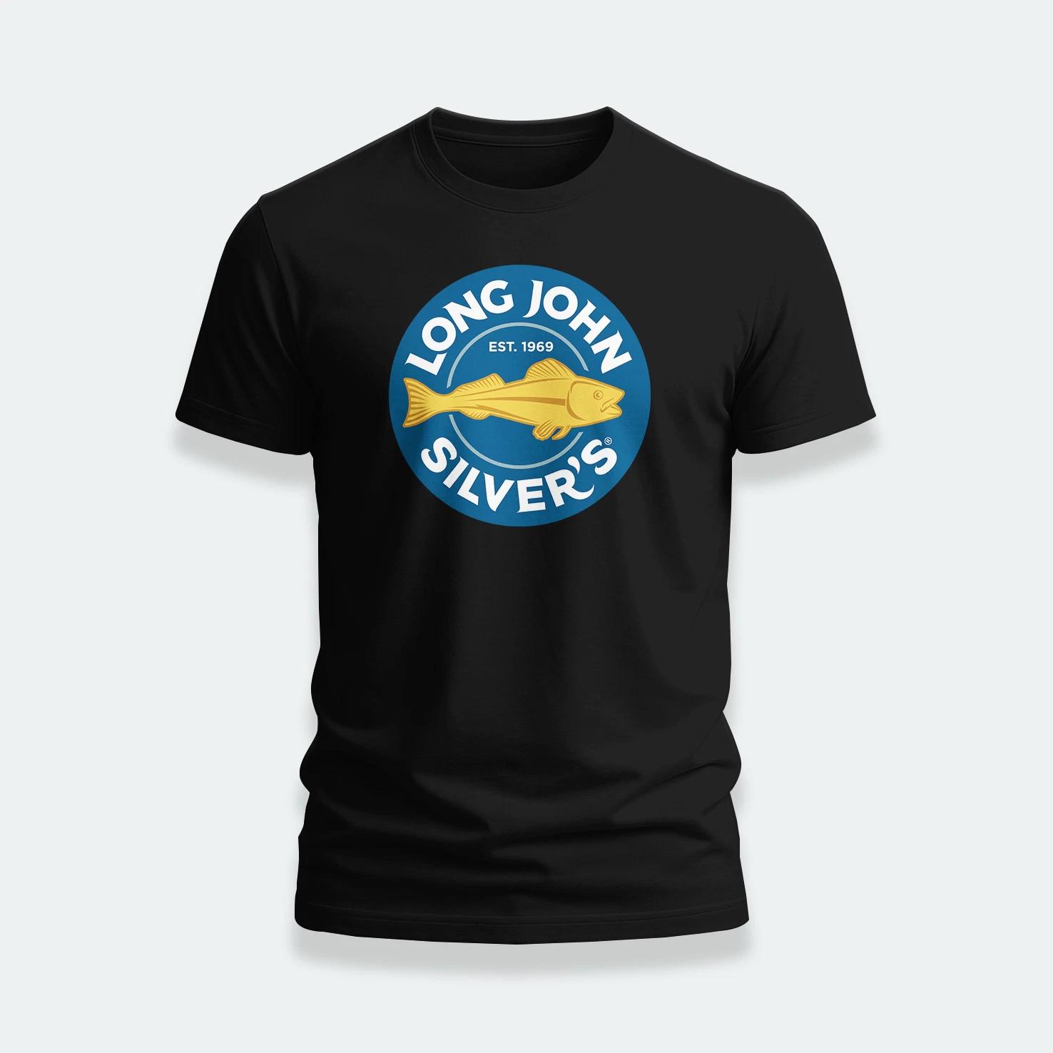 Long John s Silvers Restaurant logo funny T-Shirt Size S-5XL L